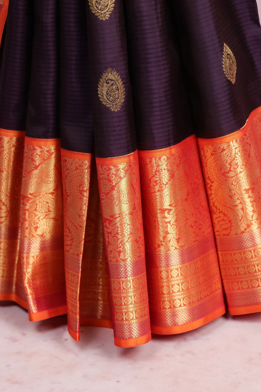 Violet Traditional Kancheepuram Soft Silk Saree