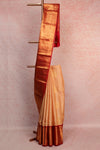 Off White Traditional Kancheepuram Soft Silk Saree
