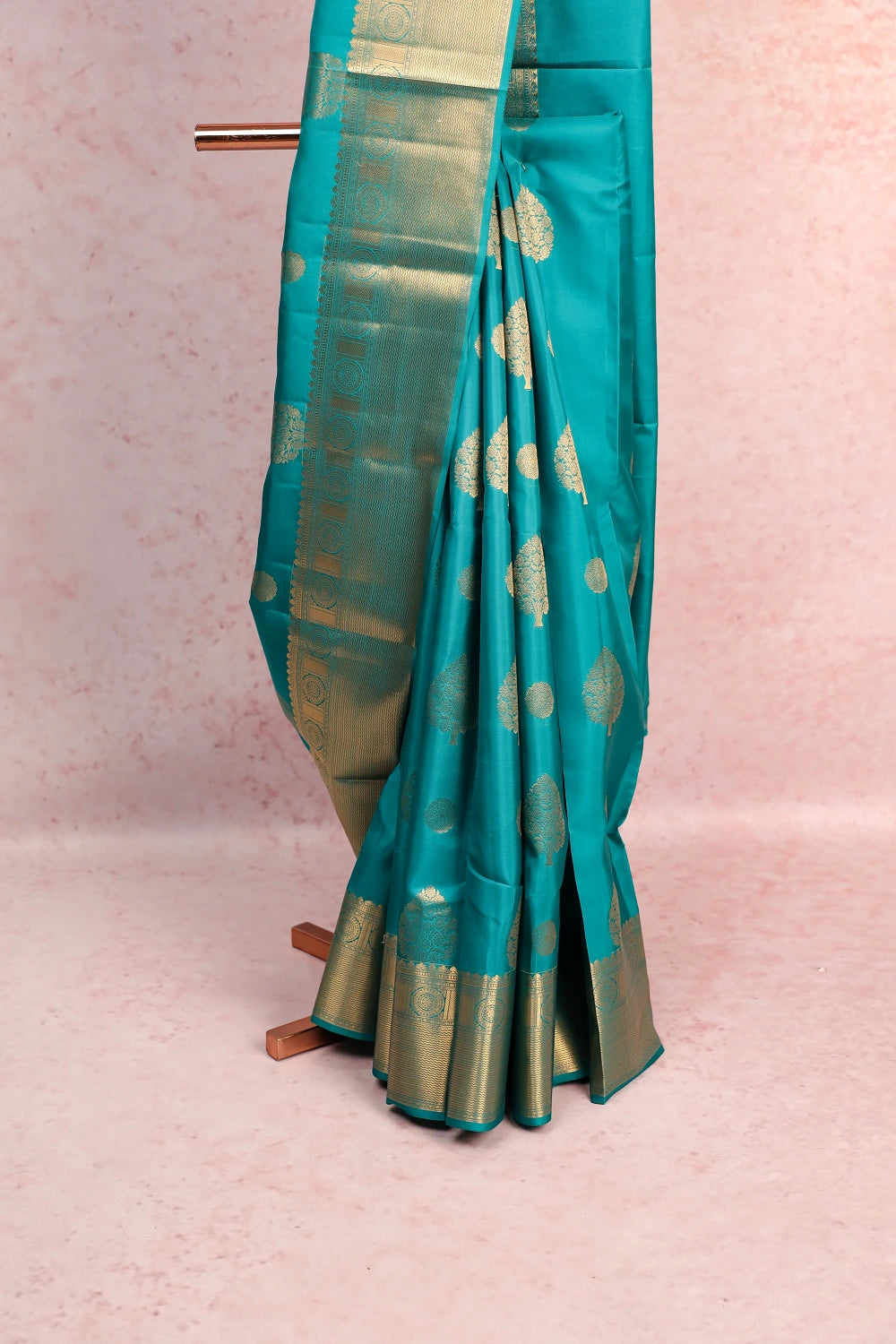 Peacock Green Traditional Kancheepuram Soft Silk Saree