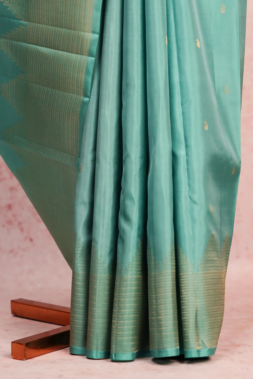Pastel Blue Kancheepuram Soft Silk Saree
