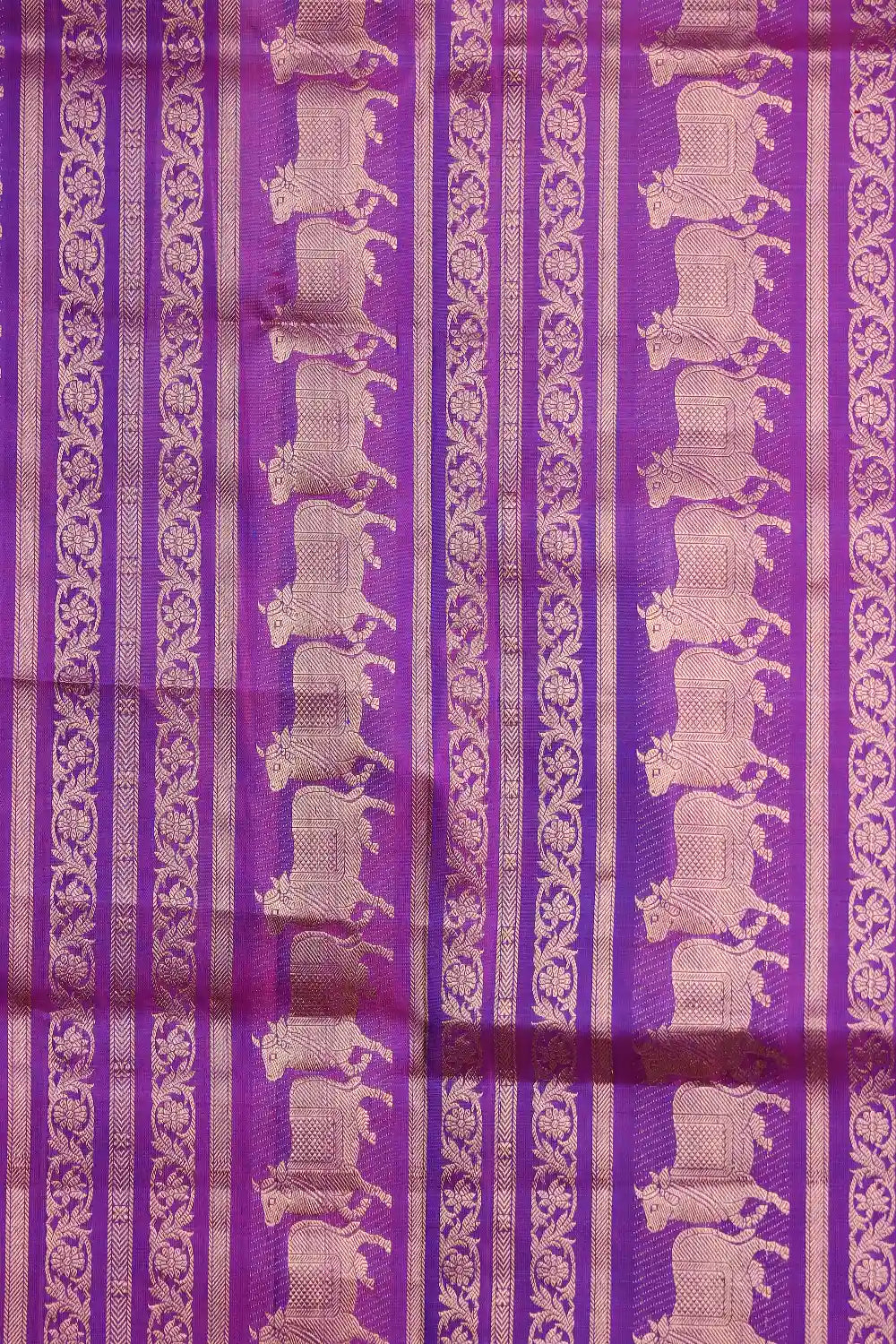 Peacock Blue Kancheepuram Soft Silk Saree