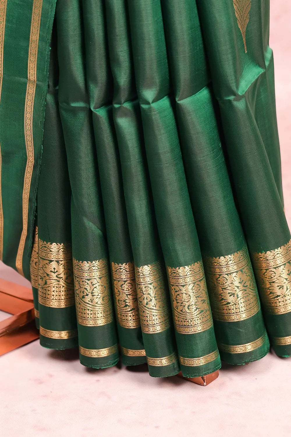 Bottle Green Kanchi Soft Silk Saree