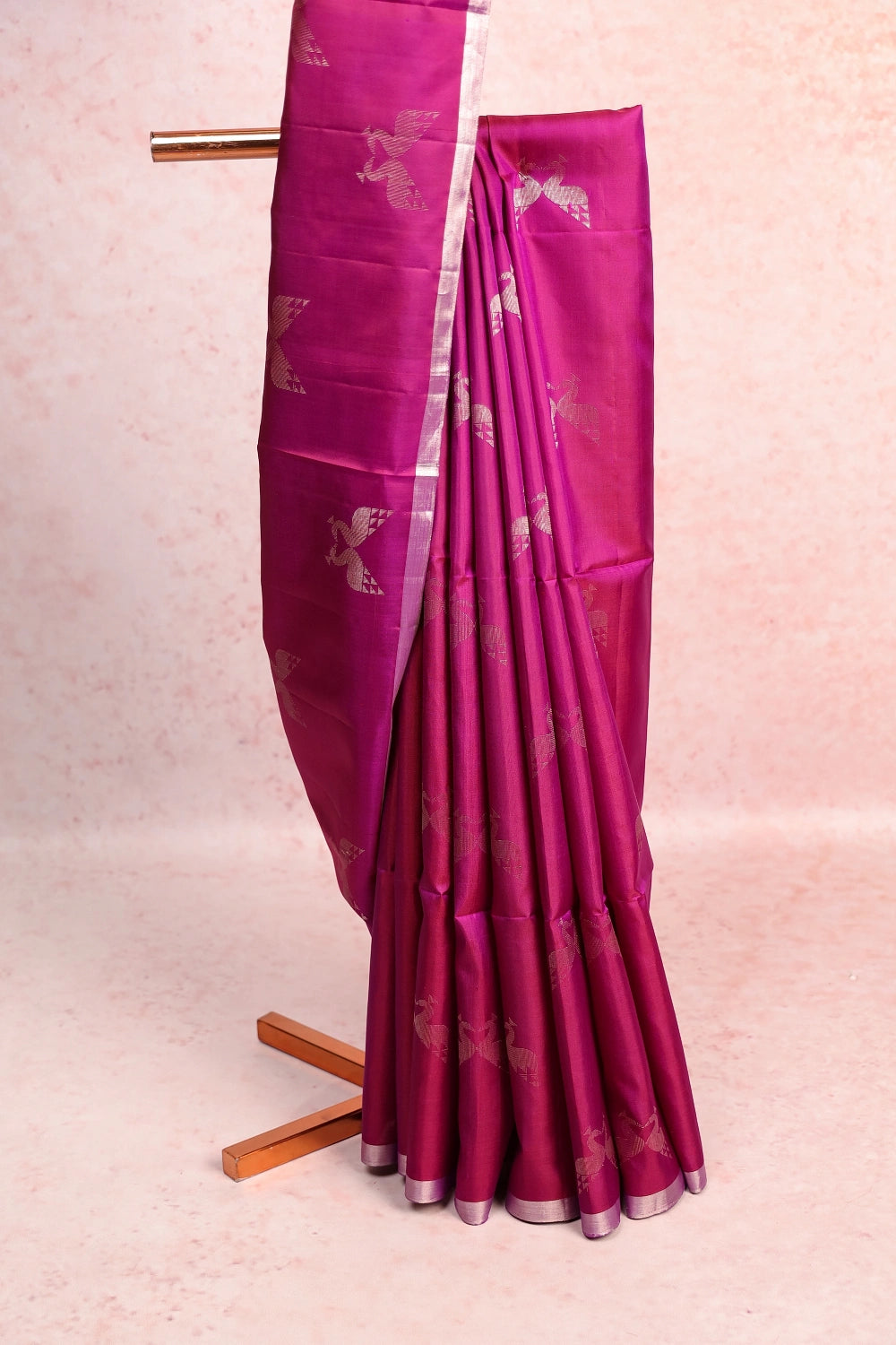 Purple Wine Kancheepuram Soft Silk Saree
