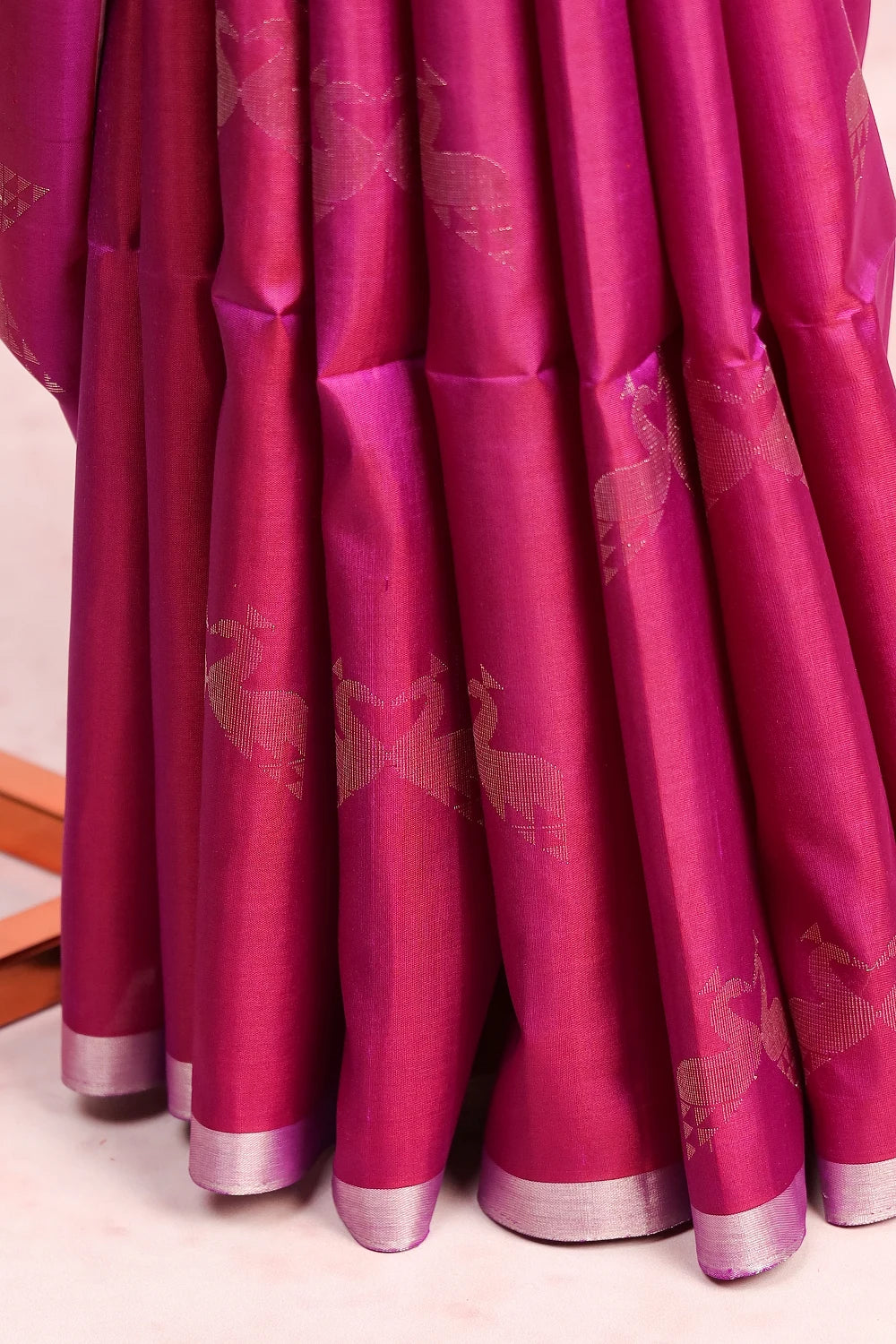 Purple Wine Kancheepuram Soft Silk Saree