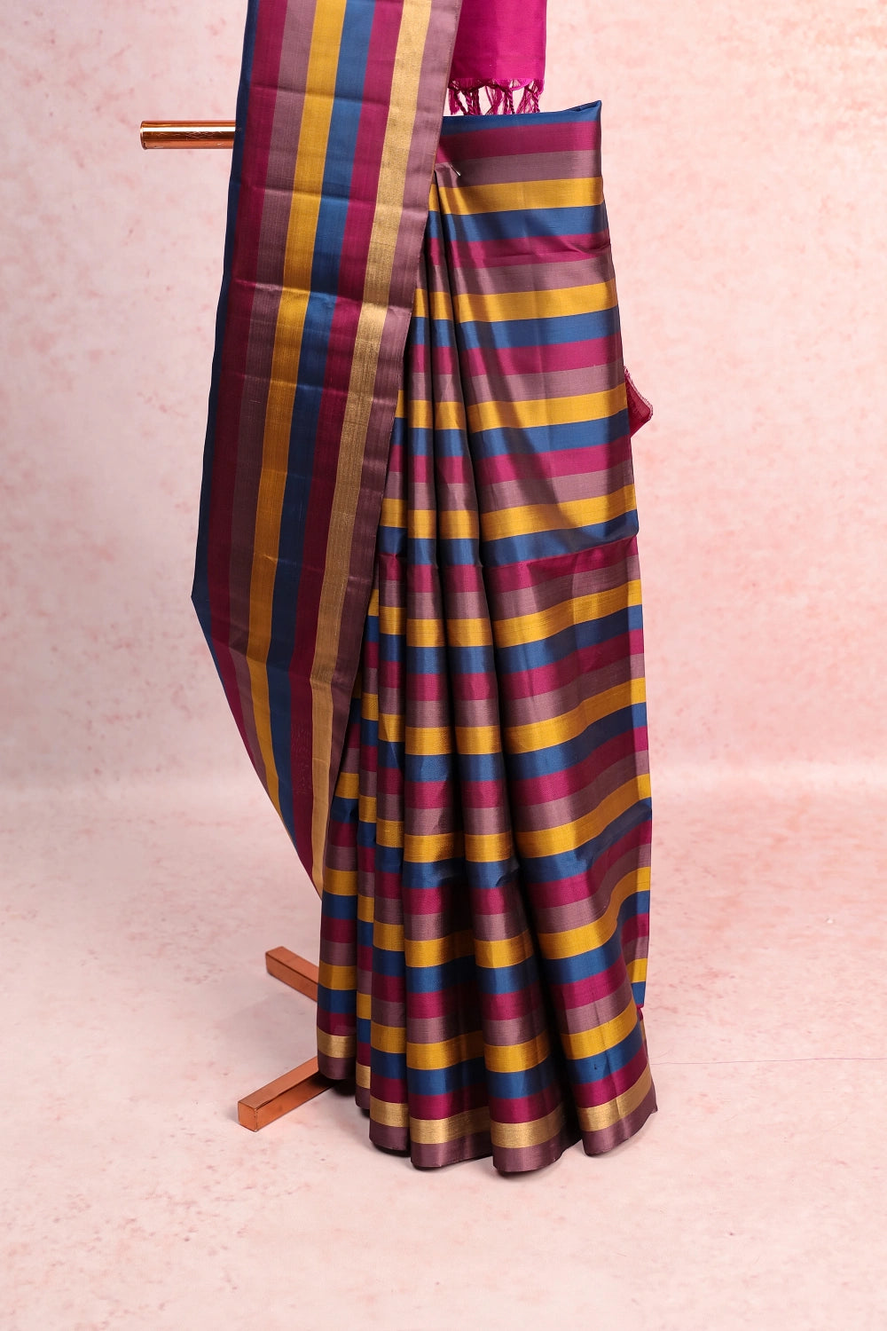 Multi Color Kancheepuram Soft Silk Saree