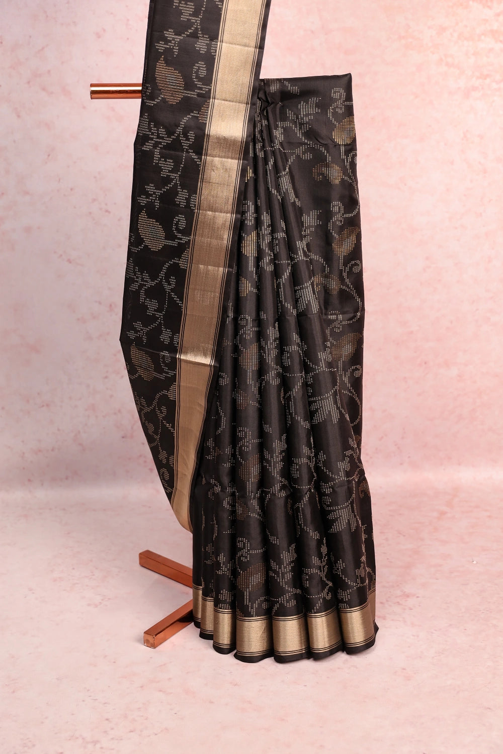 Black Kanchi Soft Silk Saree