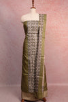 Green Tussar Plain Body Unstitched Churidhar Material