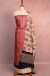 Red Silk Printed Unstitched Churidhar Material