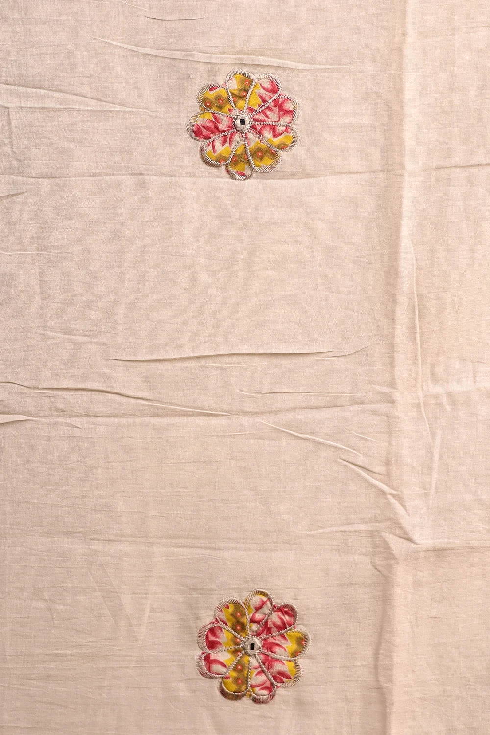 Yellow Cotton Printed Unstitched Churidhar Material