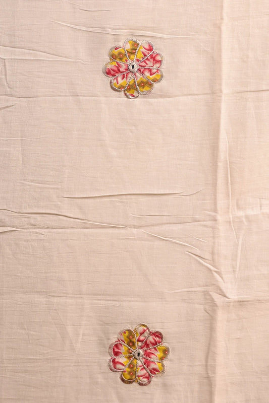 Yellow Cotton Printed Unstitched Churidhar Material