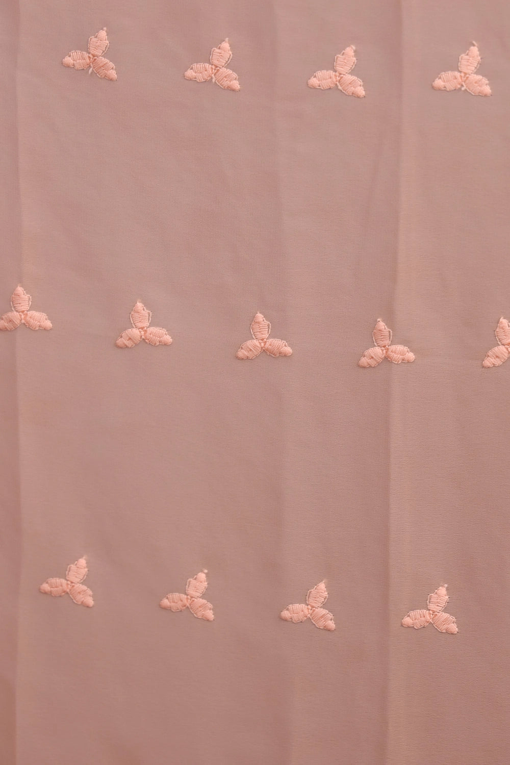 Peach Chiffon Embroidery Unstitched Churidhar Material