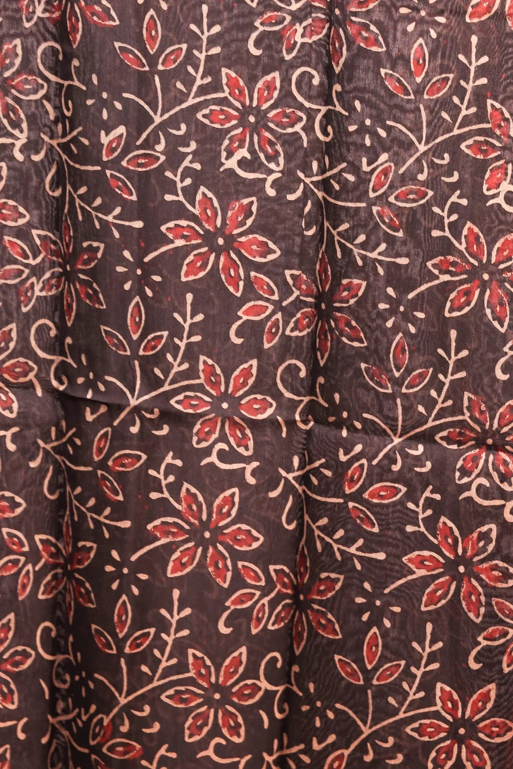 Maroon Maheshwari Silk Printed Unstitched Churidhar Material