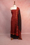 Maroon Maheshwari Silk Printed Unstitched Churidhar Material