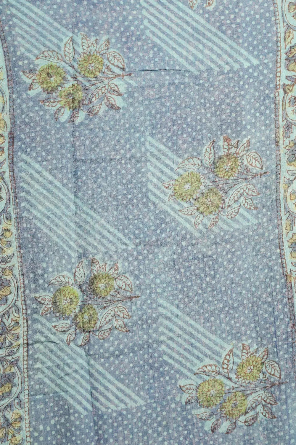 Blue Cotton Printed Unstitched Churidhar Material