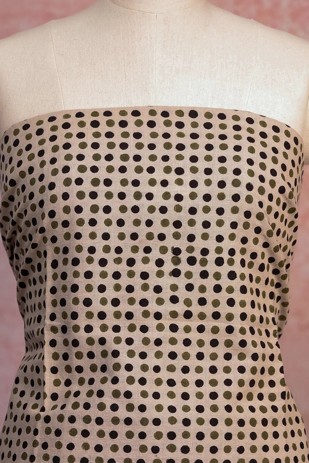 Off White Cotton Dots Unstitched Churidhar Material