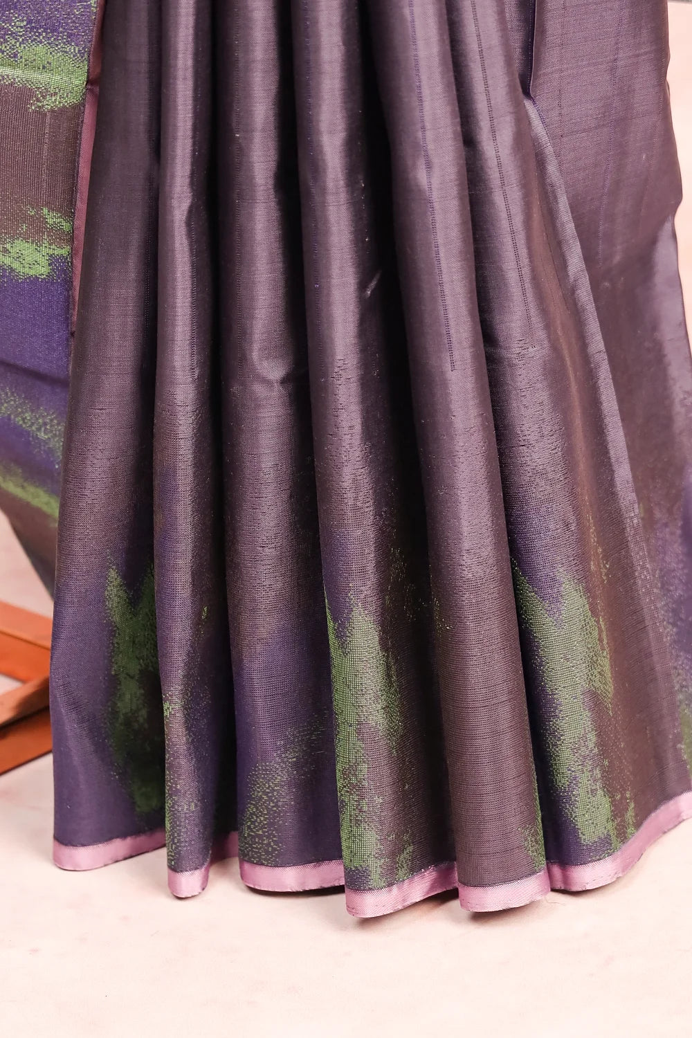 Ash Kancheepuram Silk Saree