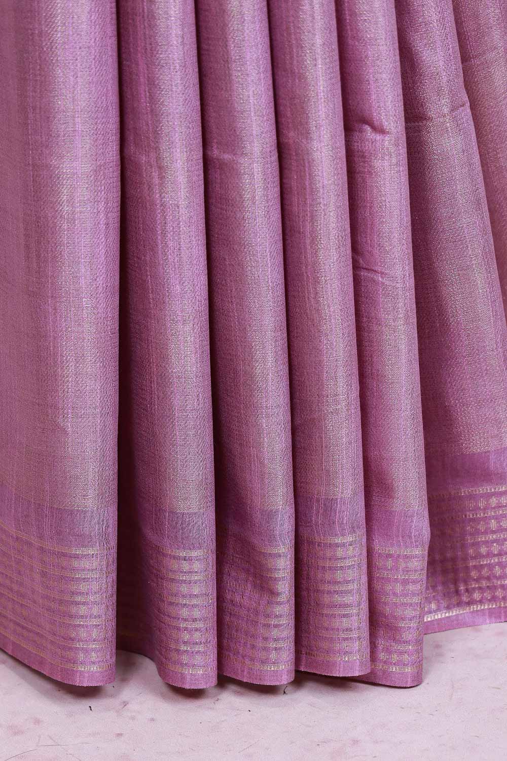 Onion Pink Semi Tussar Saree