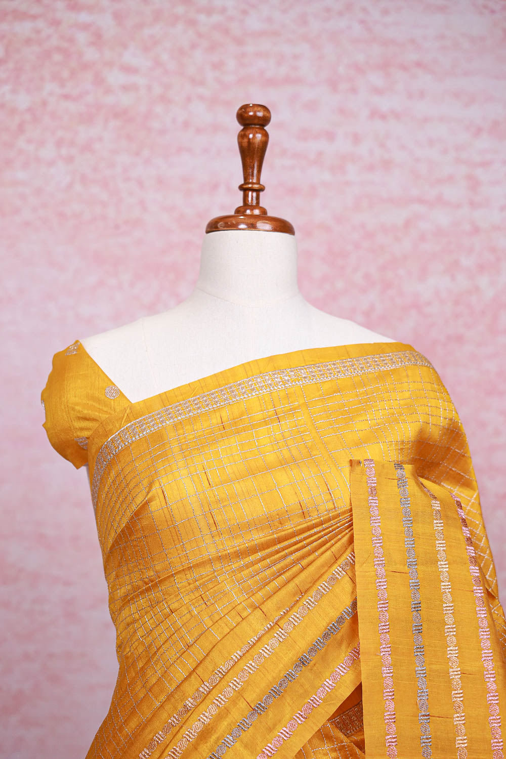 Golden Yellow Semi Tussar Saree