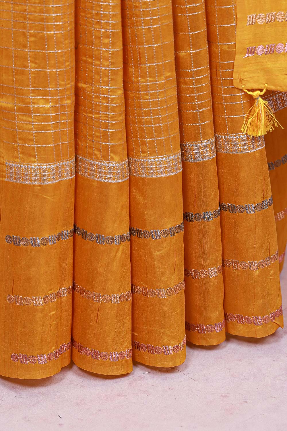 Golden Yellow Semi Tussar Saree