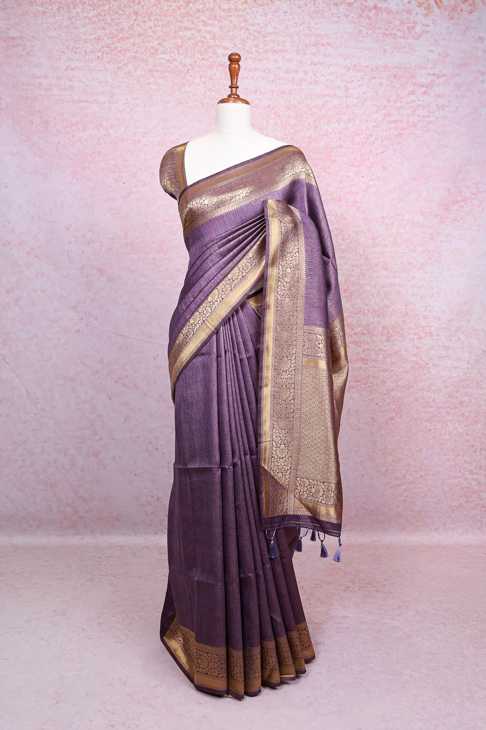 Lavender Semi Jute Saree