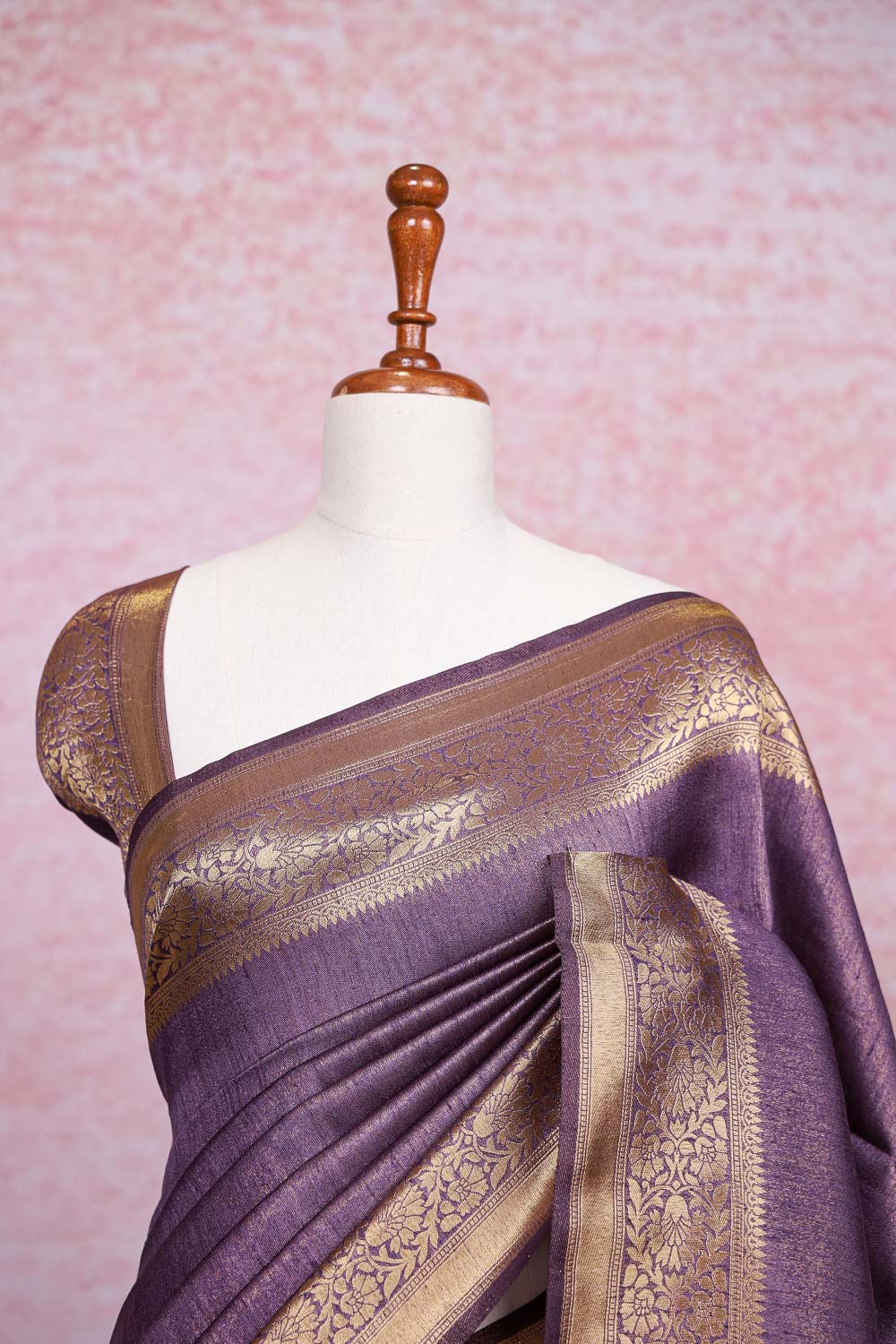 Lavender Semi Jute Saree