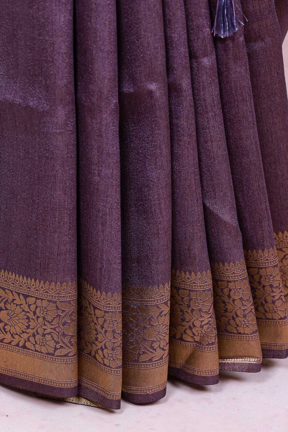 Lavender Semi Jute Saree