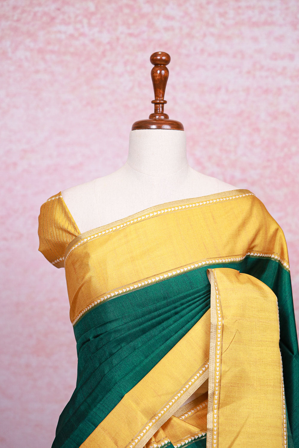 Green Semi Tussar Saree