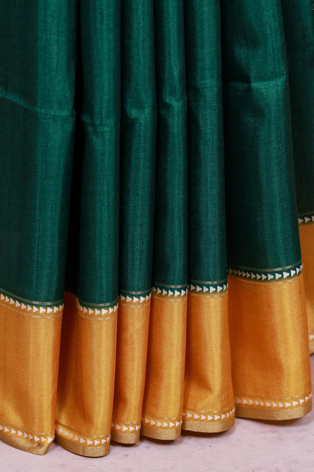 Green Semi Tussar Saree