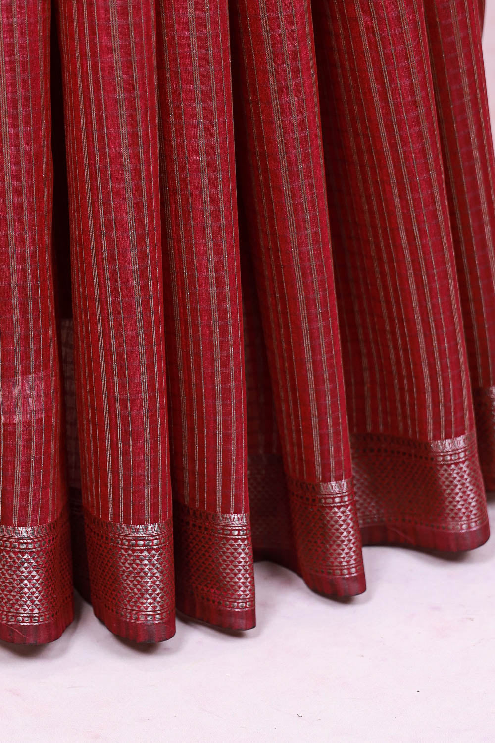 Wine Semi Tussar Saree