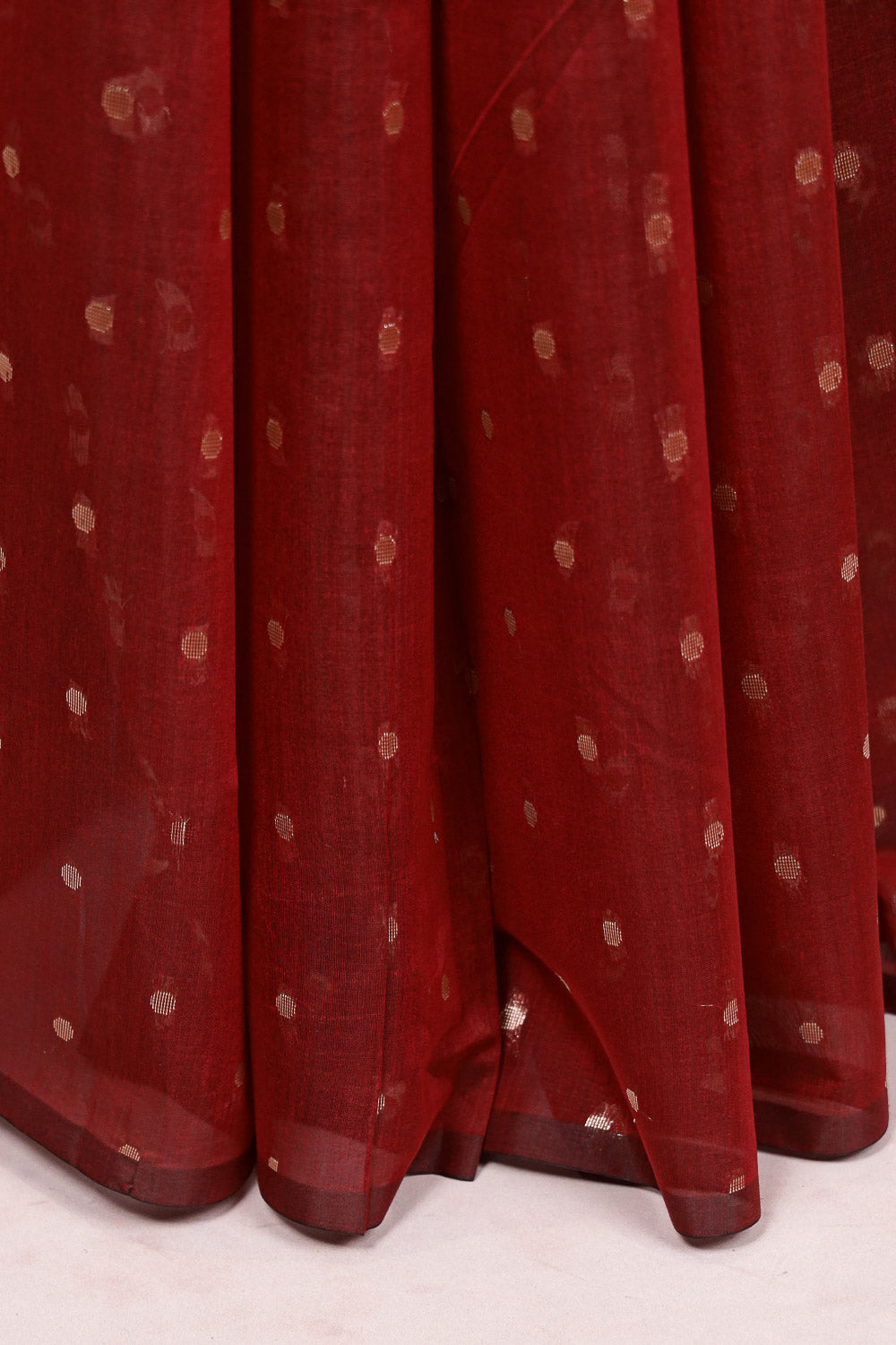Maroon Cotton Silk Saree