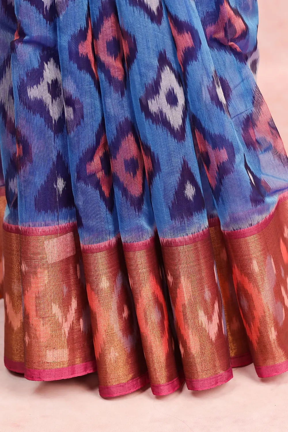 Blue Cotton Silk Saree