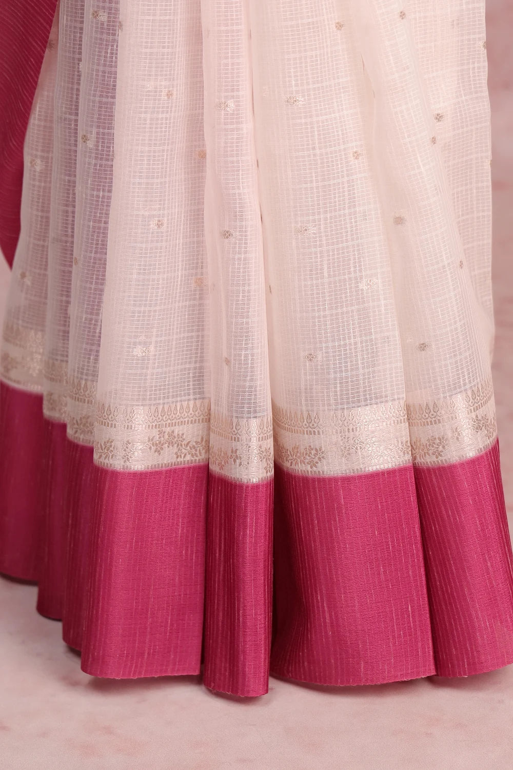 Off White Maheswari Silk Saree