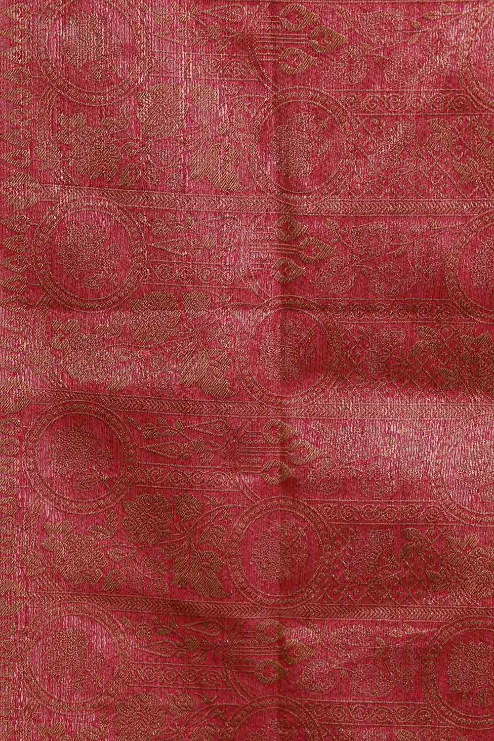 Wine Semi Jute Saree
