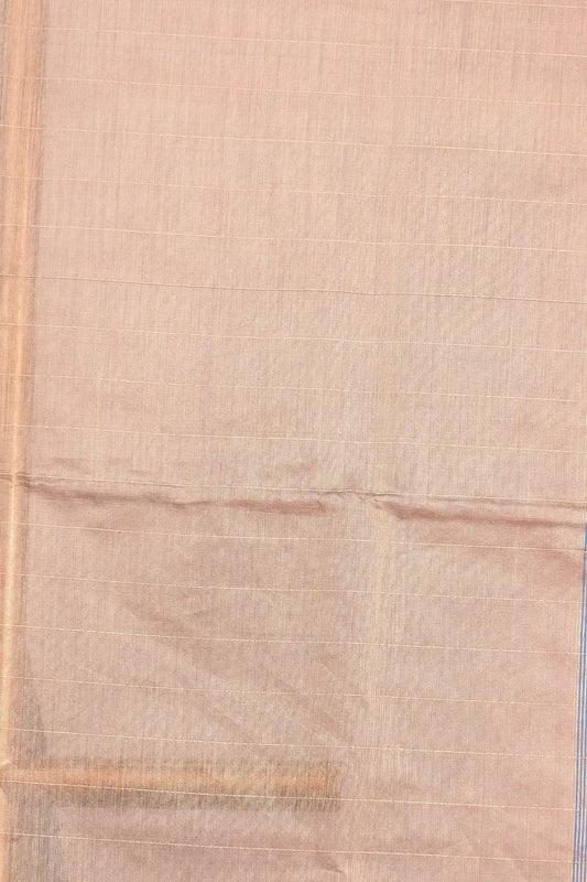 Peacock Blue Semi Chanderi Saree