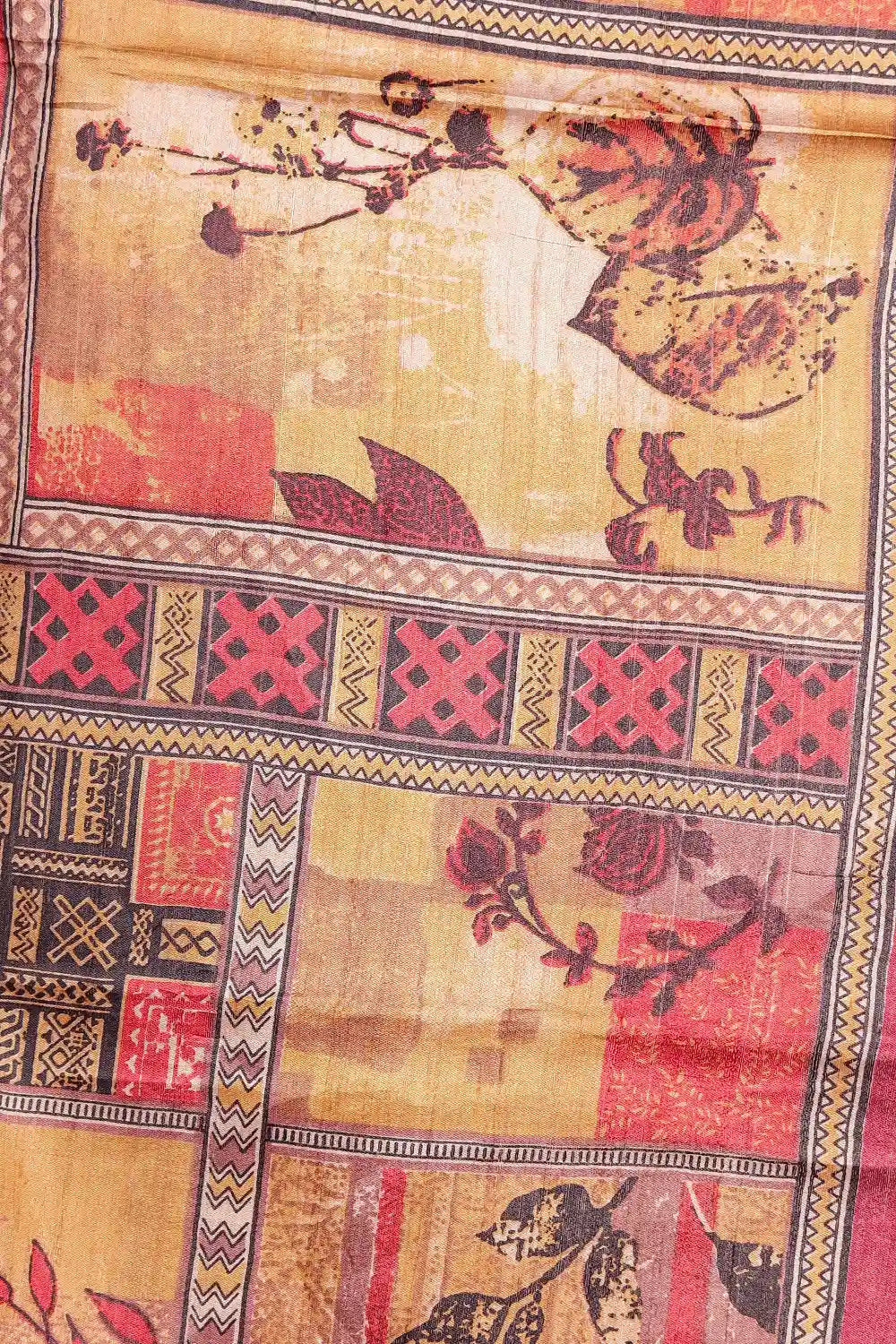 Red Jute Silk Saree