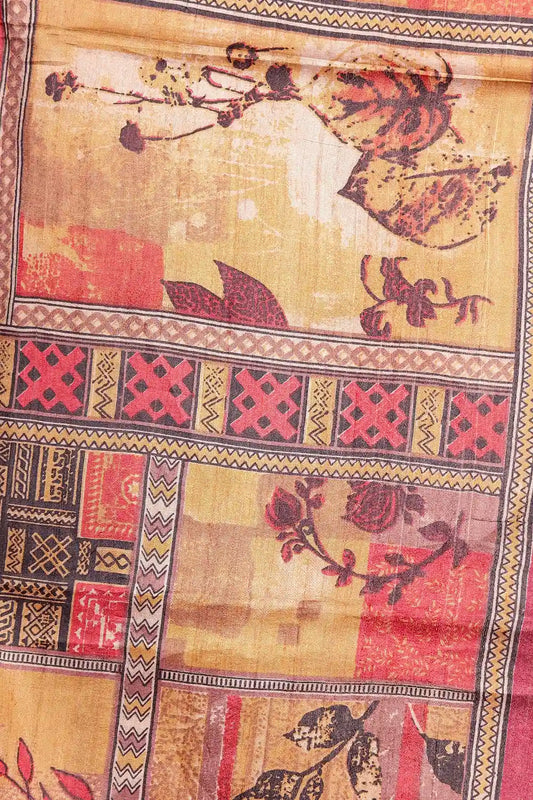 Red Jute Silk Saree