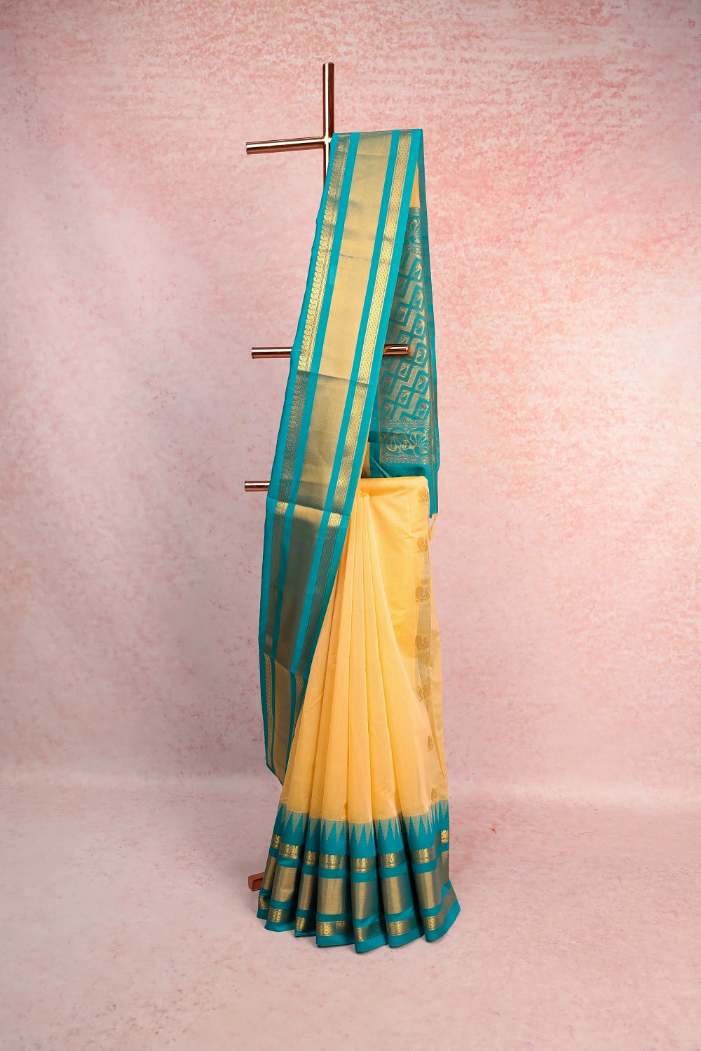 Sandal Cotton Silk Saree