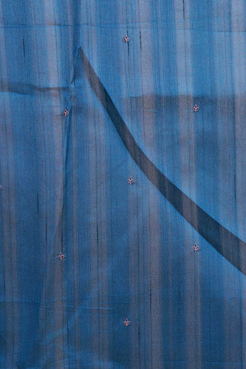 Peacock Blue Semi Tussar Saree