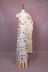 Cream Semi Tussar Saree