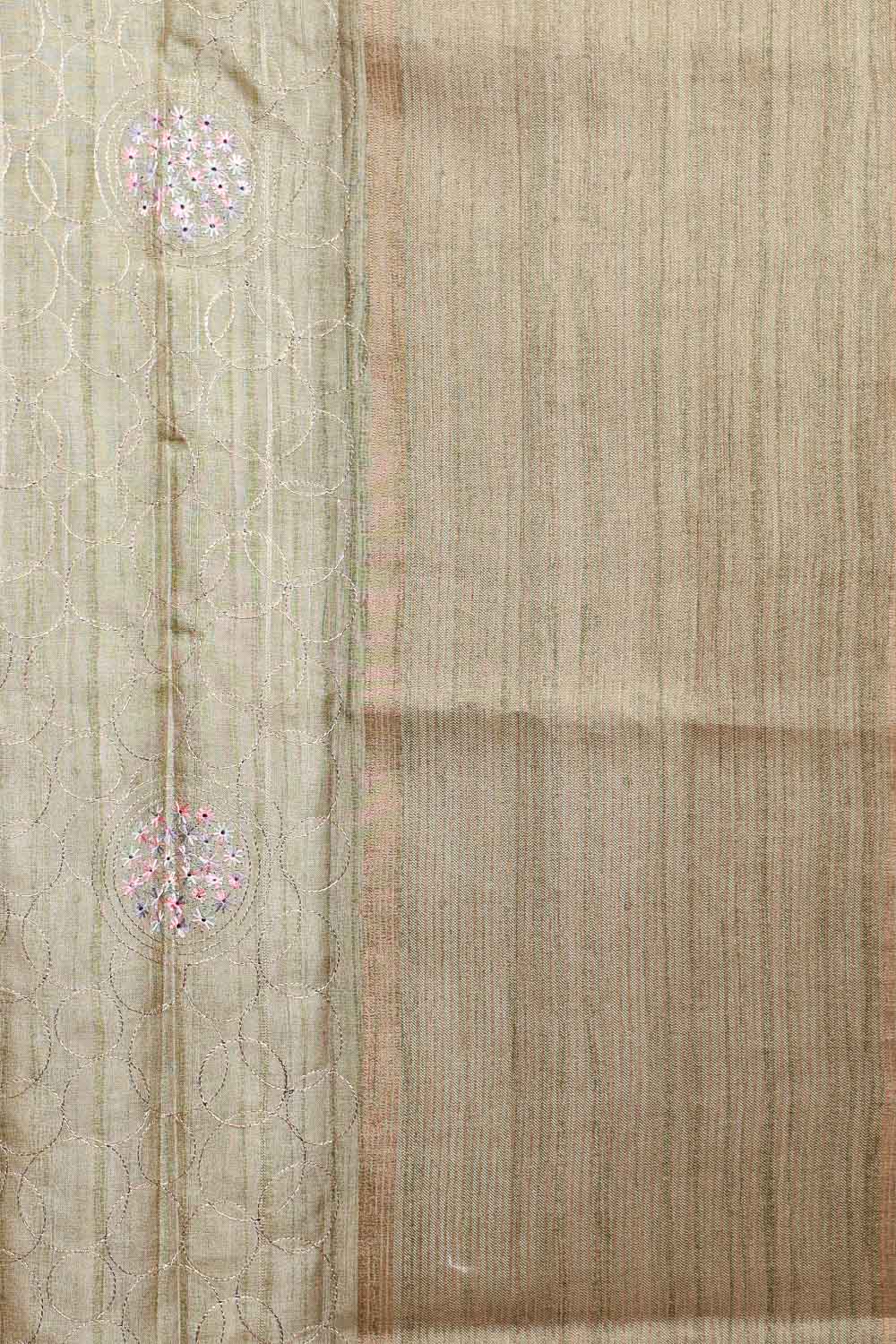 Light Green Semi Tussar Saree