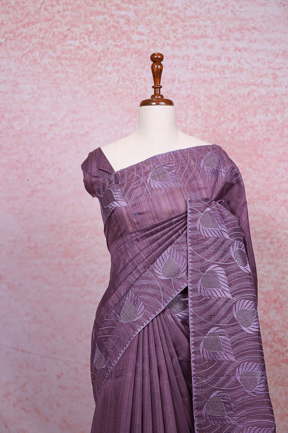Lavender Semi Tussar Saree