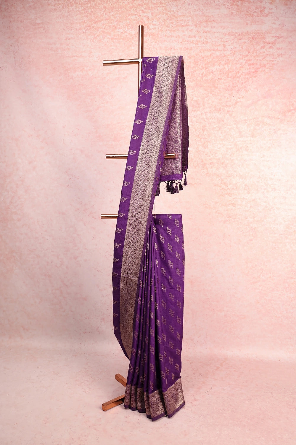 Violet Semi Banarasi Saree