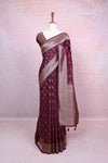 Wine Semi Jute Saree