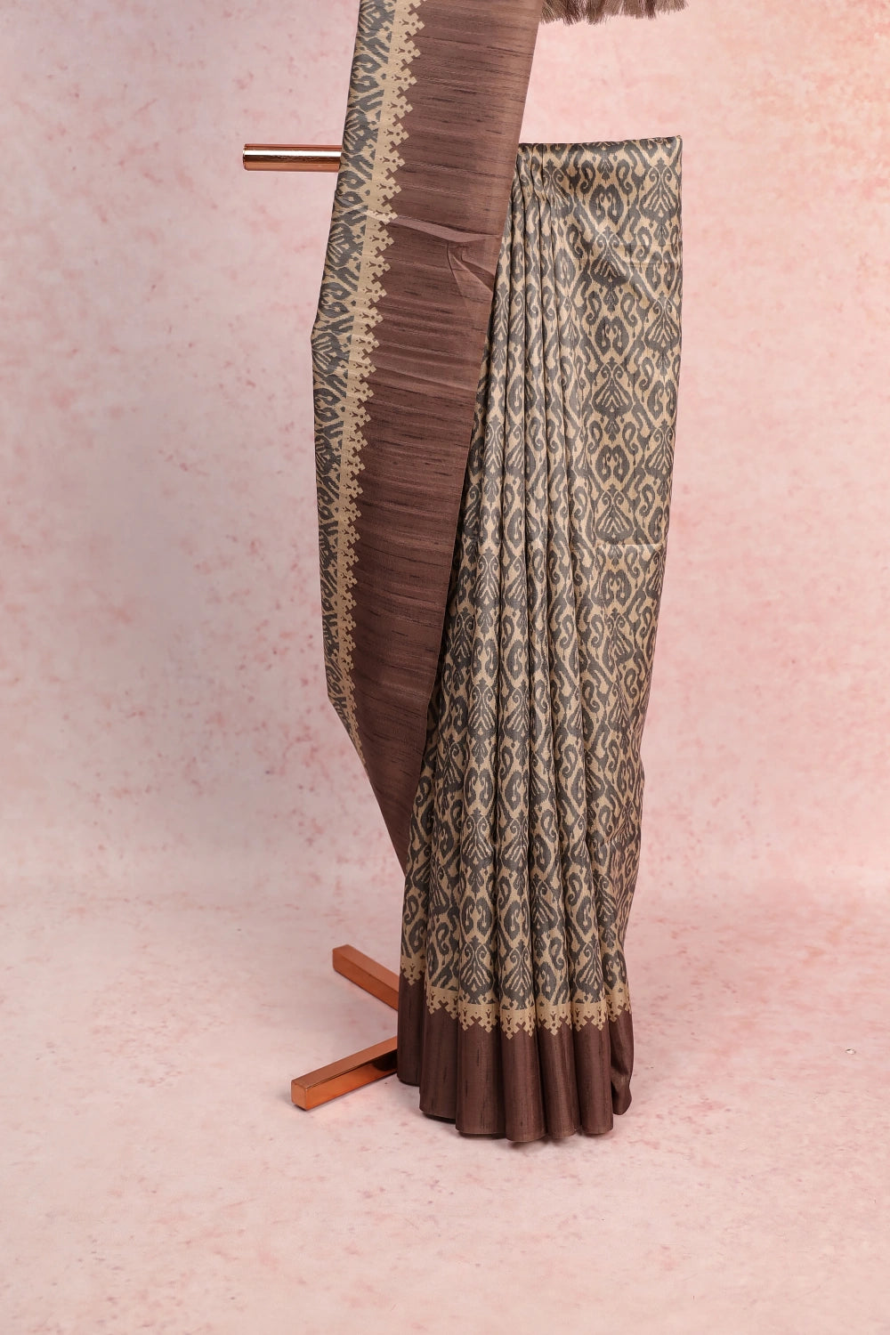 Sandal Semi Tussar Saree