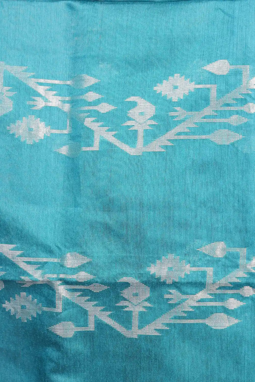 Sapphire Green Semi Chanderi Saree