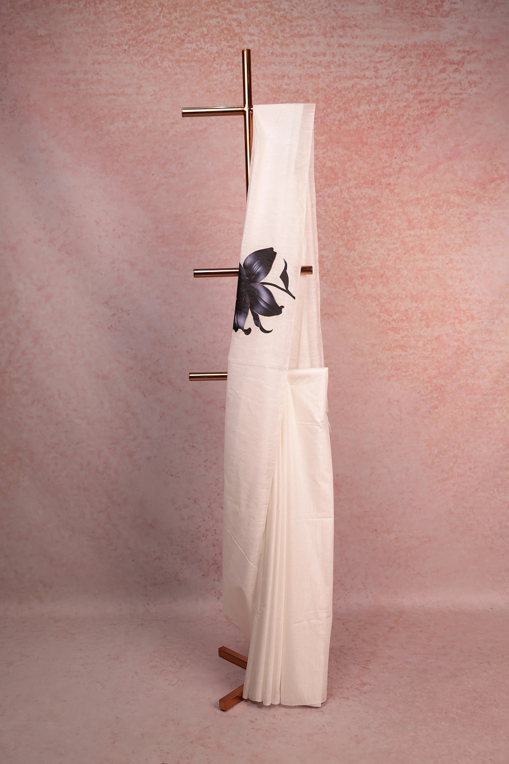 White Semi Tussar Saree