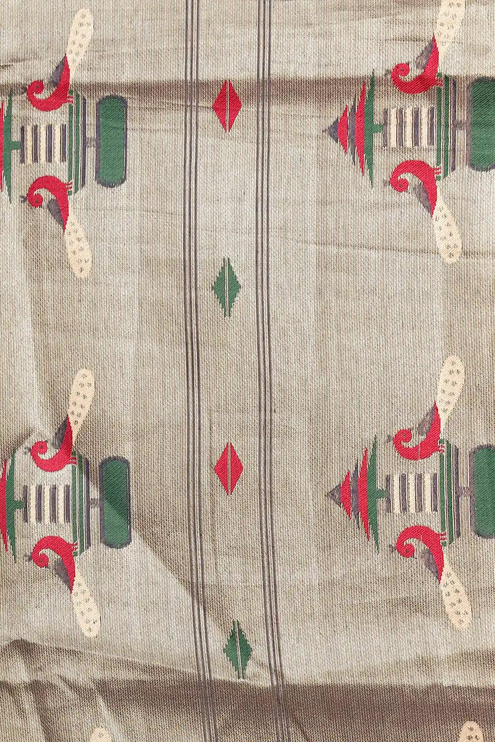 Pista Green Semi Chanderi Saree