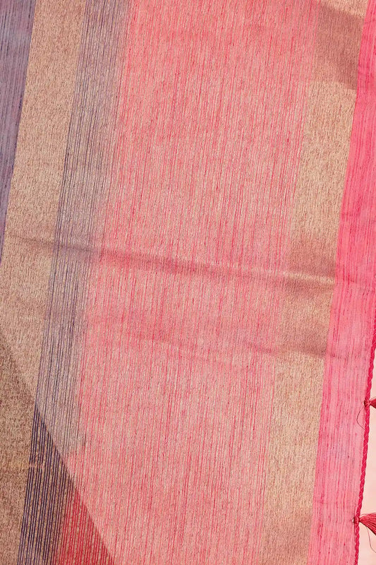Navy Blue Semi Jute Saree
