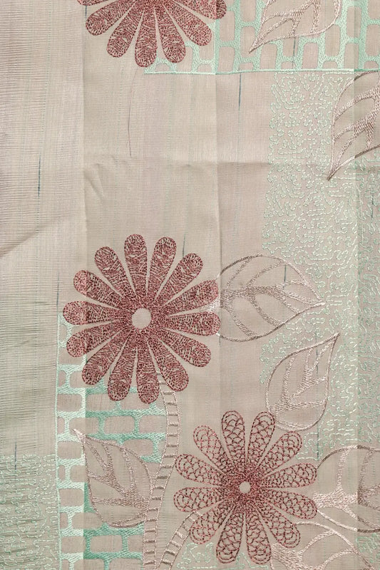 Light Green Semi Jute Saree
