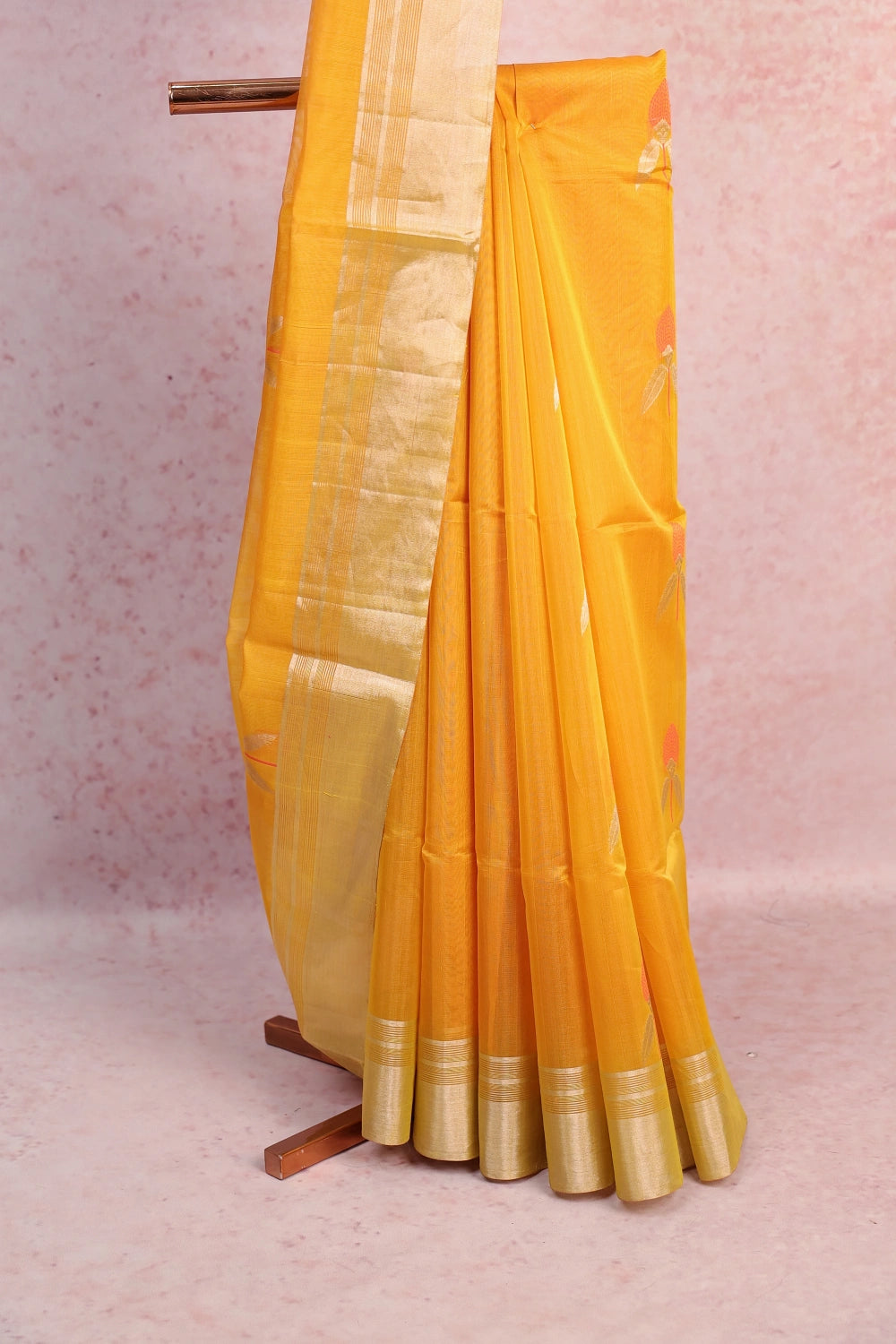 Golden Yellow Pavithra Silk Saree